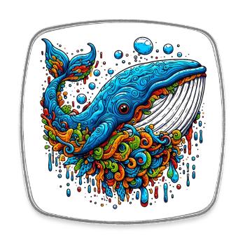 Whale - Square fridge magnet - white - Front