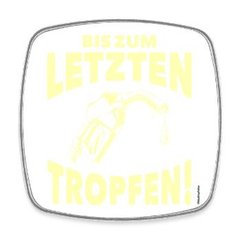 Bis zum letzten Tropfen - zitronengelb - Viereckiger Kühlschrankmagnet - Weiß - Vorne