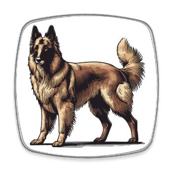 Sheepdog - Square fridge magnet - white - Front