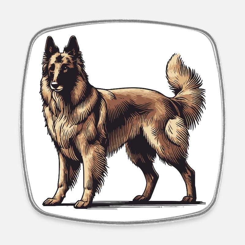 Sheepdog - Square fridge magnet - white
