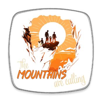 The mountains are calling - Viereckiger Kühlschrankmagnet - Weiß - Vorne