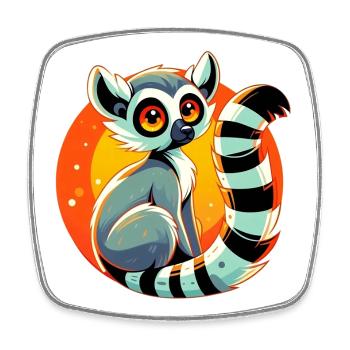 Lemur - Square fridge magnet - white - Front