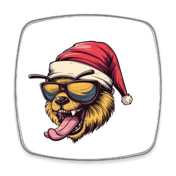 Bee Christmas Funny - Square fridge magnet - white - Front