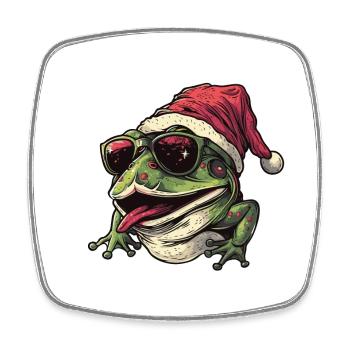 Frog Christmas Funny - Square fridge magnet - white - Front