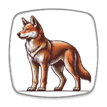 Dingo - Viereckiger Kühlschrankmagnet - Weiß - Vorne