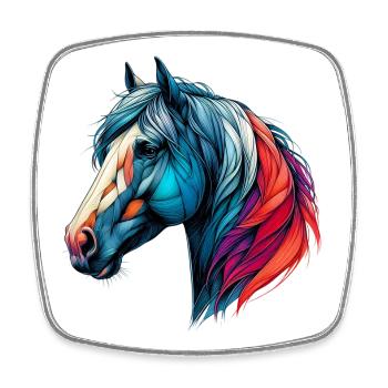 Cheval - Magnet carré - blanc - Devant