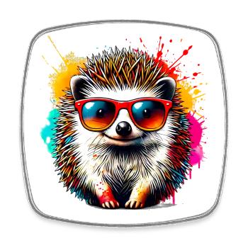 Hedgehog - Square fridge magnet - white - Front
