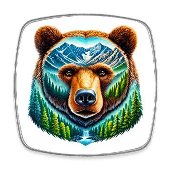 Bear - Square fridge magnet - white - Front