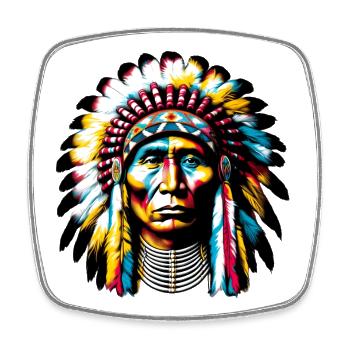 American Indian American - Square fridge magnet - white - Front