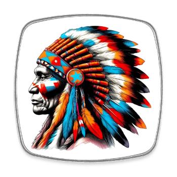 American Indian American - Square fridge magnet - white - Front