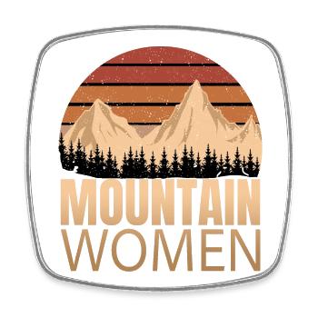 Mountain Women - Viereckiger Kühlschrankmagnet - Weiß - Vorne
