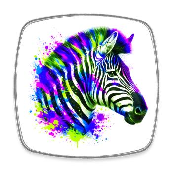 Zebra - Viereckiger Kühlschrankmagnet - Weiß - Vorne