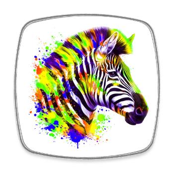 Zebra - Viereckiger Kühlschrankmagnet - Weiß - Vorne