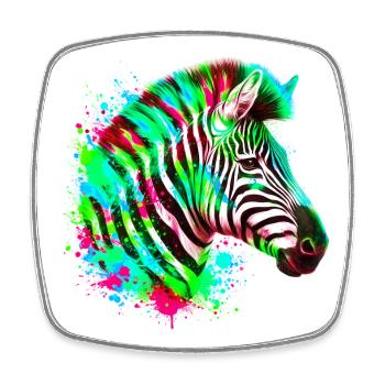 Zebra - Viereckiger Kühlschrankmagnet - Weiß - Vorne