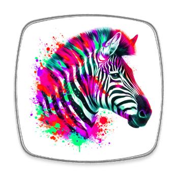 Zebra - Viereckiger Kühlschrankmagnet - Weiß - Vorne