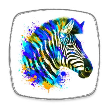 Zebra - Square fridge magnet - white - Front
