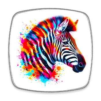 Zebra - Square fridge magnet - white - Front