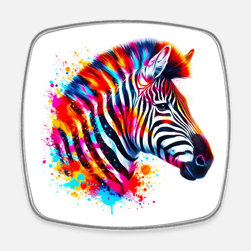 Zebra - Viereckiger Kühlschrankmagnet - Weiß