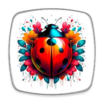 Ladybird - Square fridge magnet - white - Front