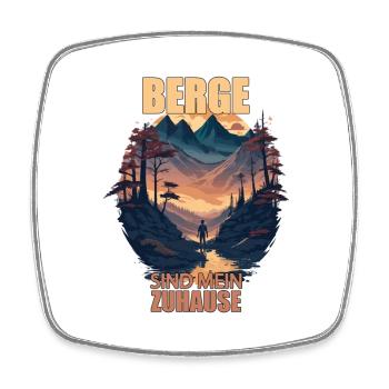 Berge sind meine Zuhause - Viereckiger Kühlschrankmagnet - Weiß - Vorne