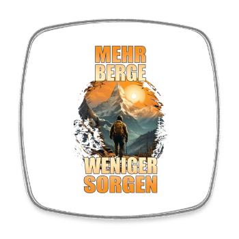 Mehr Berge - Weniger Sorgen - Viereckiger Kühlschrankmagnet - Weiß - Vorne