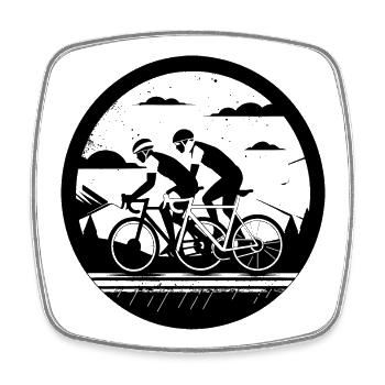 Cycling - Square fridge magnet - white - Front