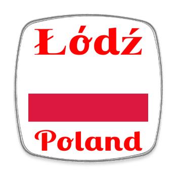 Łódź, Polen - Stilvolle Drucke - Viereckiger Kühlschrankmagnet - Weiß - Vorne