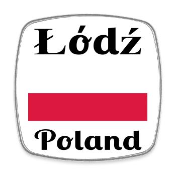 Łódź, Polen - Stilvolle Drucke - Viereckiger Kühlschrankmagnet - Weiß - Vorne