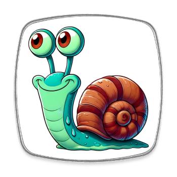 Snail - Square fridge magnet - white - Front