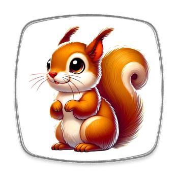 Squirrel - Square fridge magnet - white - Front