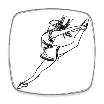 Cheerleader Drawing - Square fridge magnet - white - Front