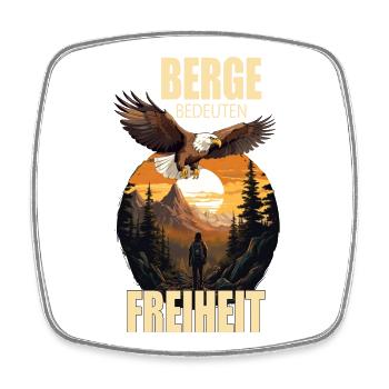 Berge bedeuten Freiheit - Viereckiger Kühlschrankmagnet - Weiß - Vorne