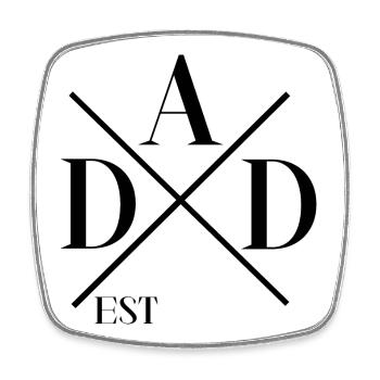 Personalisiertes EST-Vater-Sohn Shirt - Viereckiger Kühlschrankmagnet - Weiß - Vorne