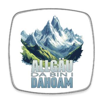 Allgäu - Da bin i Dahoam - Viereckiger Kühlschrankmagnet - Weiß - Vorne