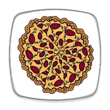 Pizza graphic  - Viereckiger Kühlschrankmagnet - Weiß - Vorne