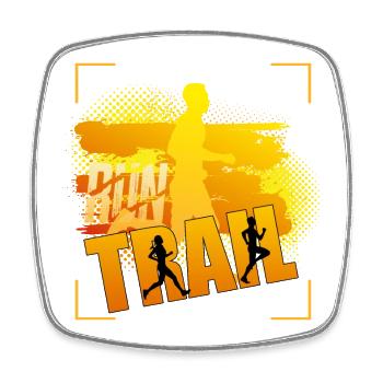 Trail Running - Viereckiger Kühlschrankmagnet - Weiß - Vorne