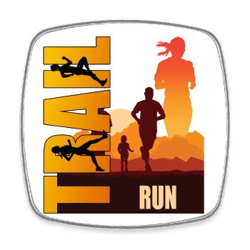 Trail Running - Viereckiger Kühlschrankmagnet - Weiß - Vorne
