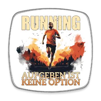 Running - Aufgeben ist keine Option - Viereckiger Kühlschrankmagnet - Weiß - Vorne