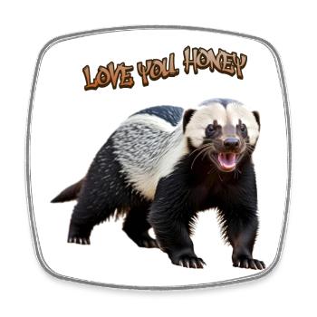 Honey Badger - Honigdachs - Viereckiger Kühlschrankmagnet - Weiß - Vorne