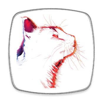 Cat Vintage - Square fridge magnet - white - Front