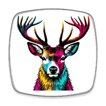 Deer - Square fridge magnet - white - Front