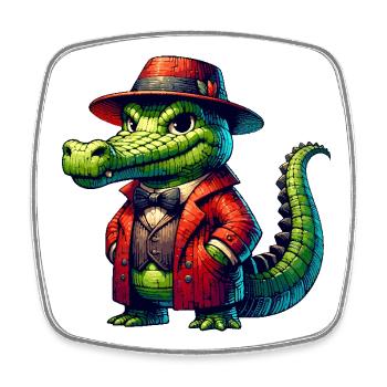 Crocodile Russian in Russian Russian Crocodiles - Square fridge magnet - white - Front