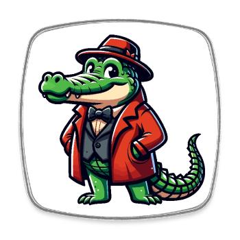 Crocodile Russian in Russian Russian Crocodiles - Square fridge magnet - white - Front