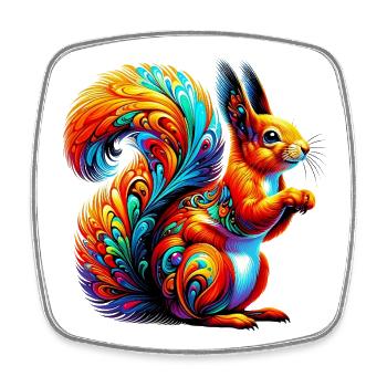 Squirrel - Square fridge magnet - white - Front