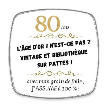 80 ans exceptionnel - Magnet carré - blanc - Devant