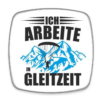 I work in flexitime design - Square fridge magnet - white - Front