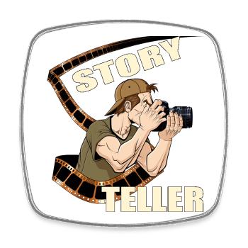 Story Teller - Viereckiger Kühlschrankmagnet - Weiß - Vorne
