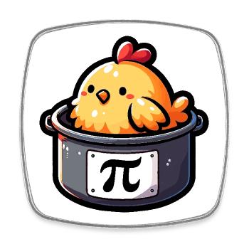 Pi Day Poulet Motif Pi Fans Fans de Maths Enseignants - Magnet carré - blanc - Devant
