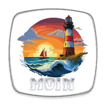 Phare de Moin - Magnet carré - blanc - Devant