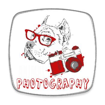 Animal Photography - Viereckiger Kühlschrankmagnet - Weiß - Vorne